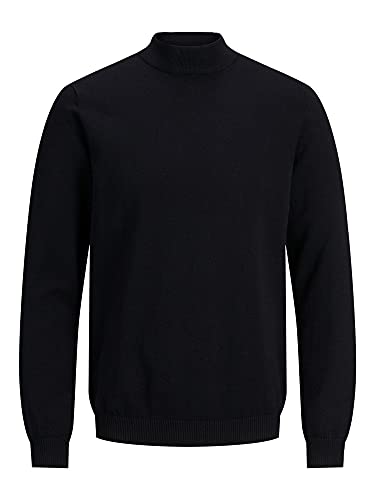 JACK & JONES Herren Jjebasic Knit Mock Neck Noos Pullover, Schwarz, M EU