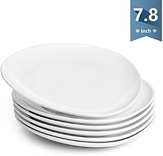 Sweese 159.001 Porcelain Triangular Dessert Salad Plates - 7.8 Inch - Set of