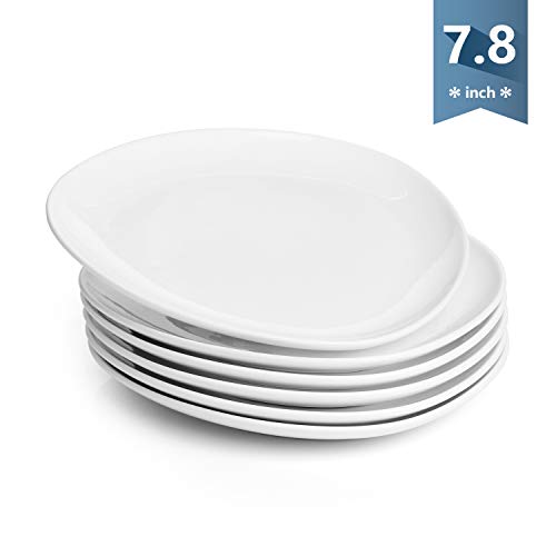 Sweese 159.001 Porcelain Triangular Dessert Salad Plates - 7.8 Inch - Set of