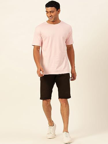 Image of Solid Soft Cloth Round Neck Cotton Relaxed Fit T Shirt