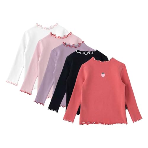 Betadog Girls Turtleneck Sweater Kids Casual Long Sleeve Slim Fit Pullover Tops Girls Long Sleeve Turtleneck Tee