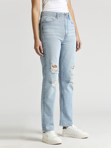 Image of Pepe Jeans Women's Mid Rise Straight Fit Jeans