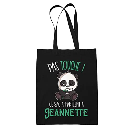 Planetee Sac Jeannette Pas Touche Panda | Tote Bag cabas réutilisable Cadeau Anniversaire Humour