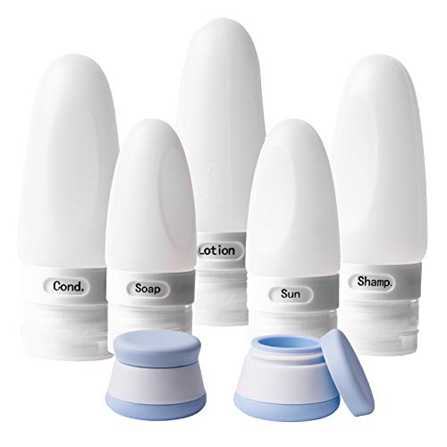 Preisvergleich Produktbild STG Travel - ECO-freundlich, Silikon-Reiseflaschen und Reisetöpfe für Toilettenartikel und Kosmetika, TSA-zugelassene, auslaufsichere Behälter, 7-teiliges Mini-Set