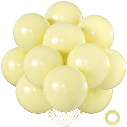 Image of KALOR 18 Inch Patel Yellow Large Latex Round Balloons 30-Pack