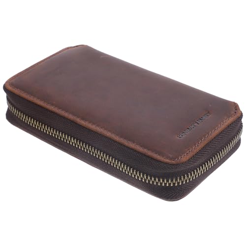 MAGICLULU Estuche de Cuero para Guardar Relojes y Joyas para Reloj Vintage Cremallera, Caja de Almacenamiento Creativa Bolsa Práctica para Hombre y Mujer