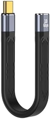 USB C Female to USB 3.0 Male Adapter OTG Bidirectional Cable, 10Gbps - Short Flexible Flat for PC TV