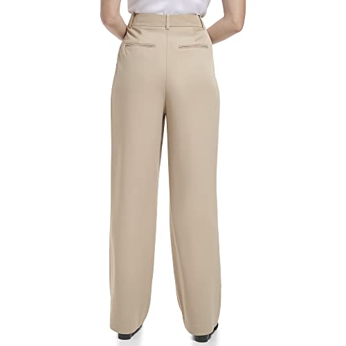 Calvin Klein Women's Formal Wide Leg Zipper Lux Stretch Trouser3