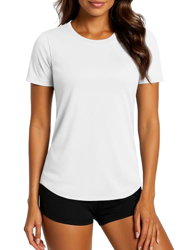 TACVASEN Womens Workout Shirt Short Sleeve UPF 80+ Sun Protection Shirts Moisture Wicking Tops