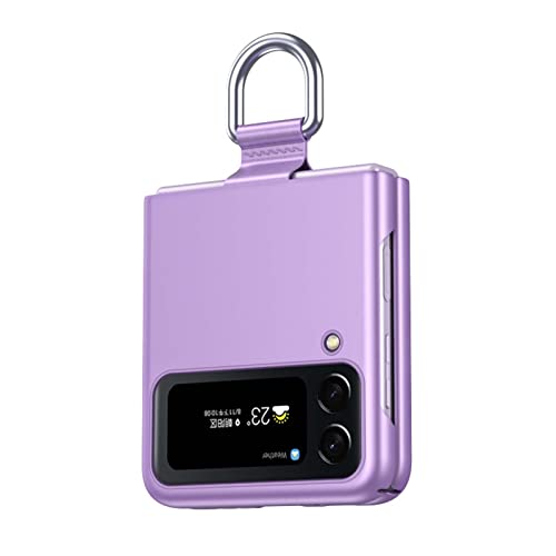 QIYIN Coque pour Samsung Galaxy Z Flip4 (Z Flip 4) Étui, Housse de Protection en PC avec Bague, Ultra-Fine Mate Antichoc Protecteur Case pour Samsung Galaxy Z Flip4 (Z Flip 4) (Violet) Cover