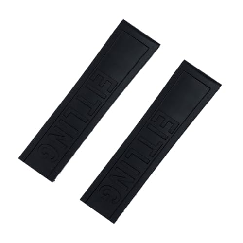 Bracelet en caoutchouc de 24mm noir sans boucle compatible Breitling