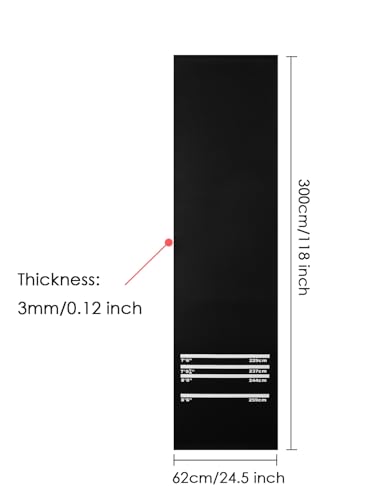 M.J COMFY-LIFE Darts Mat with 4 Throwing Distances Dart Board Mat 300cm x 62cm Non-Slip Rubber Carpet for Floor Black Dart Oche Mat - Image 4
