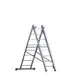 Sicherer, freistehender Stand der Leiter durch Traverse