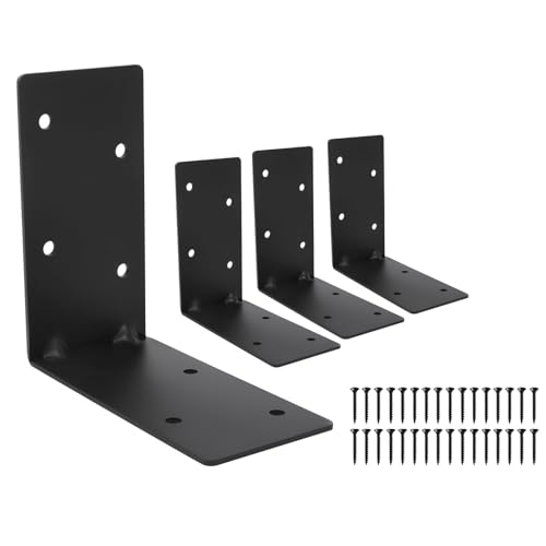 CYGIVC 6x6x3 Corner Brackets 4-Pack, Reinforced Angle Support for Wood