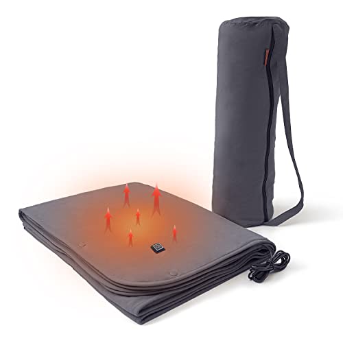 Warm Storm Battery Operated Heating Blanket Waterproof 12V Electric Blanket Throw Outdoor 40"X 55" Portable Cordless Heating Blanket For Picnic & Travel(Not Included Power Bank) #TOP23