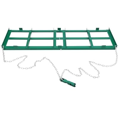 Towallmark 48”Lawn Leveling Rake & Driveway Drag Harrow - Heavy-Duty Tow-Behind Tool with 4FT Reinforced Chain - for ATV, UTV, Tractor, Mower - Gravel, Soil, Yard & Landscape Grading