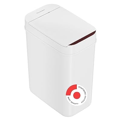 iTouchless 3 Gallon Bathroom Sensor Trash Can, 10 Liter Small Touchless Automatic Slim Garbage Bin with Lid, Smart Narrow Motion Control Commercial Waste Basket for Bedroom, Office, White