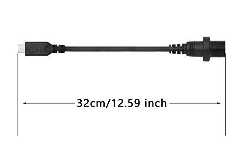 CERRXIAN 30cm USB Type C 2.0 Mount Extension Dash Flush Cable for Car, Boat, Motorcycle, Truck Dashboard (USB-C)