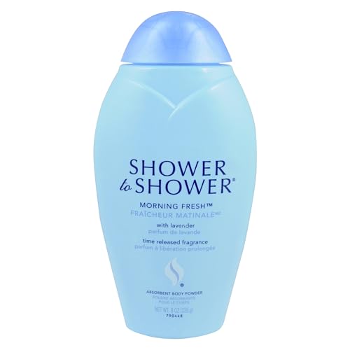 Shower to Shower Morning Fresh Body Powder with Lavender for Men & Women, Talc Free, Sweat Absorbing, Prevents Chafing & Odor, Deodorizing - 8 Ounces (Pack of 1)