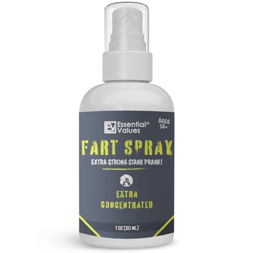 Essential Values Fart Spray for Pranks Extra Strong (1 fl oz) - Extra Concentrated Formula - Perfect...