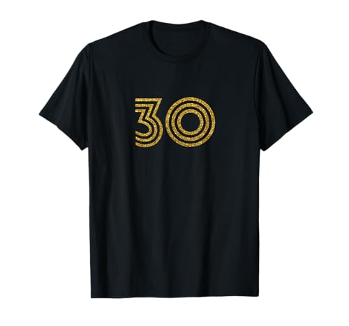30 - Thirty Birthday Retro Style disco Effet pailleté Doré T-Shirt