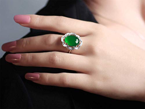 Yayayouyou Vintage Oval Birthstone Sapphire Emerald Halo Statement Engagement Rings For Women Anniversary 14K Gold Plated 925 Sterling Silver Promise Rings For Her Adjustable Opening Ring #TOP5