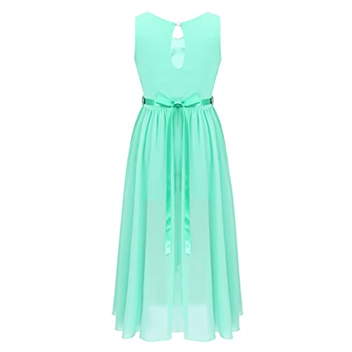 Kids Girls V Neck Chiffon Long Wedding Party Dress Sleeveless Maxi Romper Dress Pageant Proms Ball Gown2