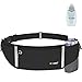 Laufgürtel, Itscool Vergrößerte Bauchtasche Gürteltasche mit Wasserflasche für Damen und Herren Joggen Wandern Fitness Radfahren Training, Größere Größe für Meiste Handys (Schwarz & Flasche)