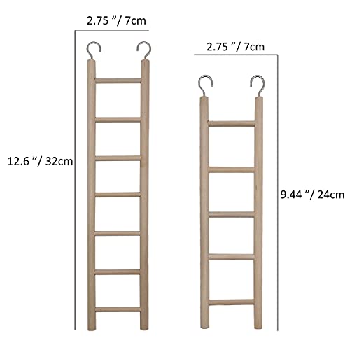 Lwingflyer 2Pcs Bird Wooden Ladder Bird Ladders Wooden Ladder For Bird Cage Parrot Ladder Climbing Toy Birdie Basics thumb #1