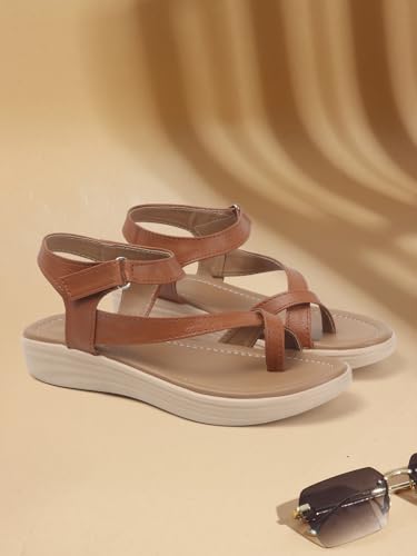 Image of Vendoz Women Stylish Slippers Wedges I Flat Slip on Sandals I Stylish and Casual for Everyday use I Comfortable & Lightweight for Girls & Ladies
