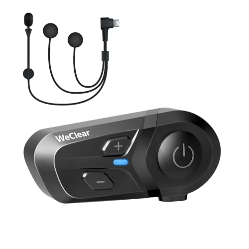 WeClear オートバイヘルメット bluetooth ヘッドセット バイク インカム イヤホン インカム バイク用 スピーカー bluetooth 5.3 防水 操作簡単 取り付け簡単 クリアな音声ナビ ノイズ低減 ハンズフリー ステレオ音楽/通話 ス