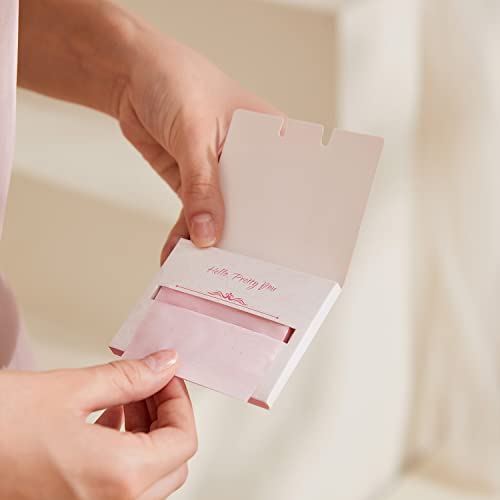 Image of Rose Oil Blotting Sheets for Face, 100 Count Biodegradable Oil Absorbing Paper with Natural Rose Extract, Eco-Friendly Makeup-Friendly Blotting Papers for Oily Skin, Portable Face Sheets