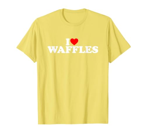 I Love Waffles, I Heart Waffles T-Shirt, Men, Lemon Yellow, X-Large