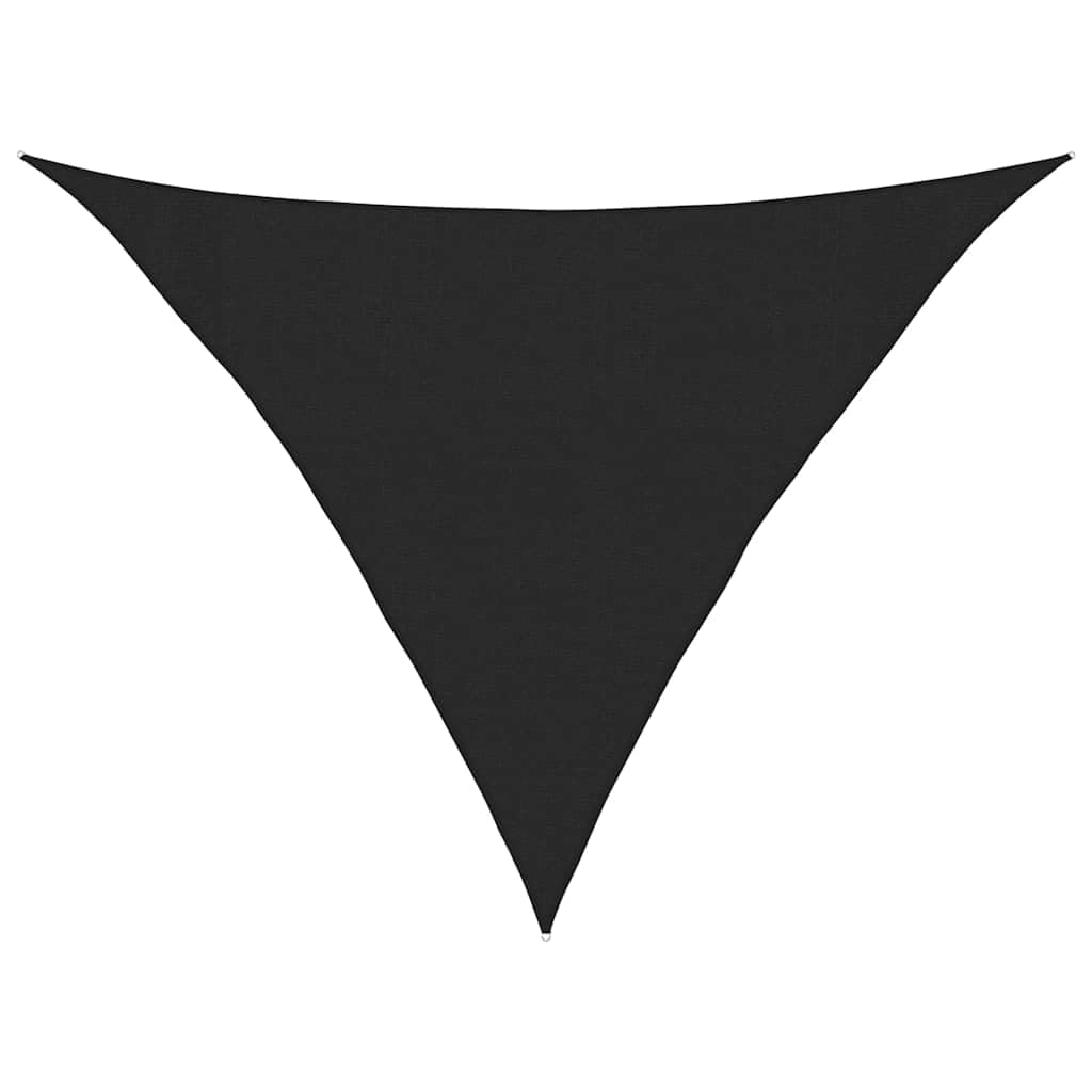 Voile d'ombrage triangulaire noir 3x3x4,2m en PEHD 160g/m2 pour terrasse