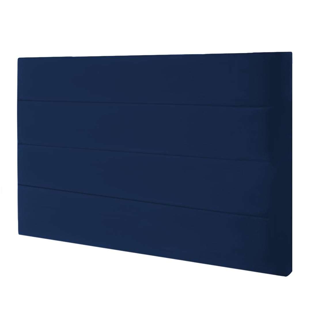 Khul Divan Bed Headboard | Plush Velvet Fabric Double Headboard for bed frames | Elegant design wooden material headboards for beds (Blue,4ft6 Double H-36inch) — image 1