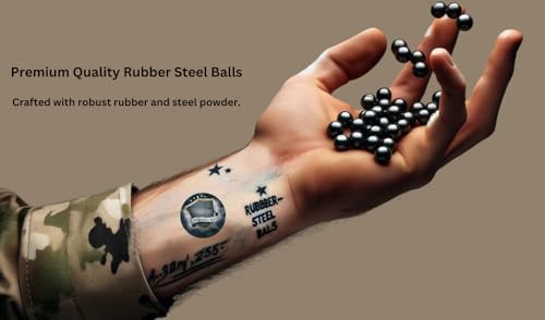 100 Stück - Premium Quality Hard Mix Rubber Steel Balls Paintballs Reballs Powerballs for Self Home Defense Training and Shooting in 43 Caliber - Hart Gummi Bälle in 43 Kaliber
