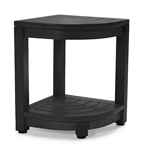 Lue Bona Adirondack Outdoor Side Table, Black Poly Patio End Table Weather Resistant, Morden 2-Tier Corner Side Table For Patio, Pool, Porch, Garden, Deck, Indoor Or Outdoor Use #TOP22