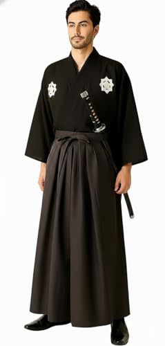 [Electric Circus] 侍 武士 コスプレ ハロウィン 衣装 仮装 コスチューム 稽古着 学園祭 文化祭 着物 和装 パーティー (A) 稽古着 こすぷれ 時代劇 袴 剣道 パフォーマンス 男性 メンズ コス COS 被り物 着ぐるみ 男装 お土産 和装コスプレ 着物コスプレ 侍コスプレ 武士コスプレ 黒 ハイキュー コスプレ衣装 応援団 袴衣装 稲荷崎高校 クリスマス