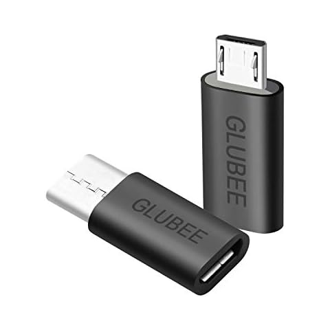 GLUBEE USB-C Adapter - USB Type C to Micro USB on Data Transfer Charging Cable Adapter Compatible with Chromebook Galaxy S10 Note 9 Pixel 3 HTC U12, Galaxy S7 (Edge) and More (Pack of 2) Cover