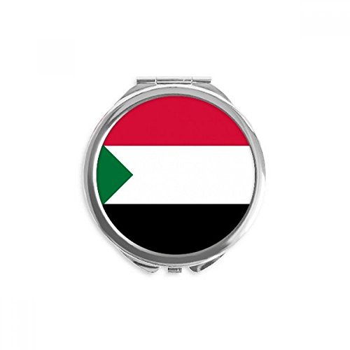 Espejo de bolsillo de la bandera de Sudán, accesorio de mano redondo para maquillaje diario