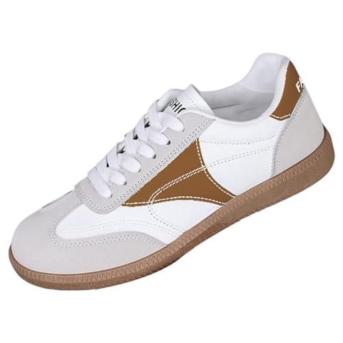 Genérico Zapatillas Sneakers Mujer Zapatillas Anchas Mujer Clásicas Retro con de Goma para,Informales de Tenis Y Skate,Calzado Deportivas Deportivas (Khaki,40)