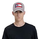 PUYhgb Ohio State Flag Print Unisex Structured Baseball Cap, All-Season Outdoor Cap, Adjustable Breathable Hat Gray - Image 9