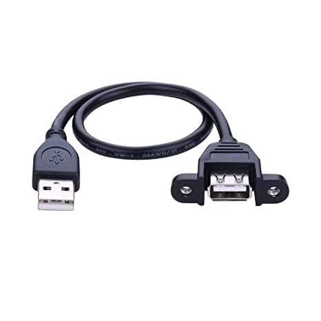 Mak World® USB 2.0 Extension Cable Panel Mount Screw Hole Type A Male to Type A Female Cable 35CM