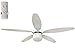 Ventilatore a soffitto Ø 130cm 5 pale con telecomando LUCE Reversibile 70W BIANCO Funzione invernale Timer 3 Velocità