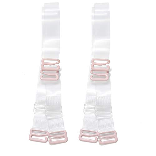2 Pairs Clear Bra Straps Adjustable, Invisible Non-Slip Bra Straps for Strapless Bra