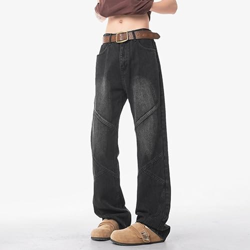 Baggy Jeans for Men Wide Leg Casual Fashion Denim Pants Patchwork Hip Hop Streetwear4