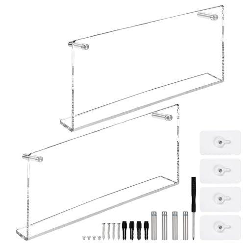 Junrvivy Lot de 2 porte-revues muraux en acrylique - 40 cm - Transparent - Pour bureau, lettre, chambre à coucher, école, salon