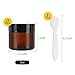 15 Pack 2 oz Empty Amber Glass Jars, 60ml Round Refillable Cosmetic Container Storage Jars with Inner Liners and Black Lids,Perfect Travel Jars for Cosmetics,Face Cream Lotion and More Beauty Products