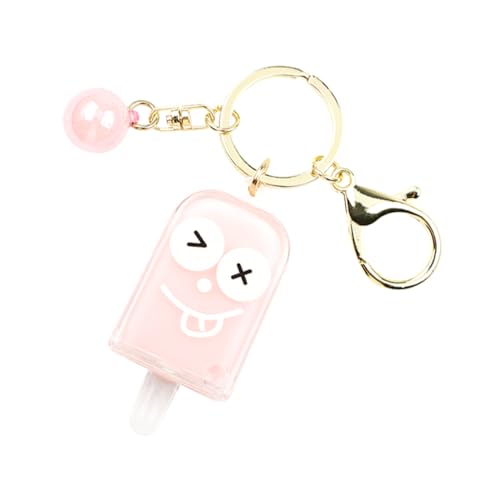 IMIKEYA Llavero Colgante Forma de Helado de Acrílico para Bolso Diseño Veraniego Rosa Ligero y Duradero para Decoración o Accesorios