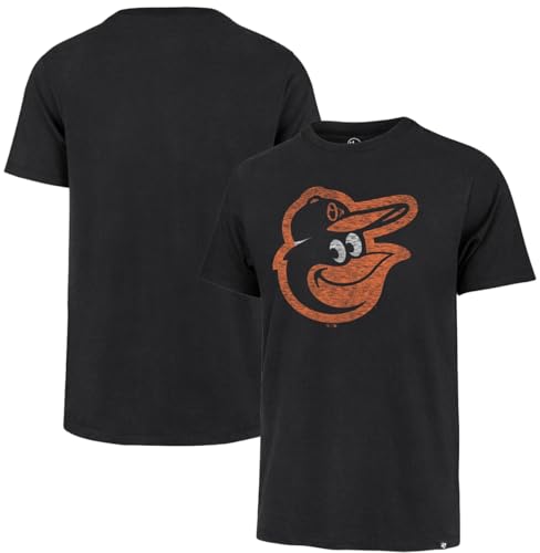 Image of 47 Brand MLB Men's Team Color Distressed Imprint Primary Logo Short Sleeve Baseball T-Shirt